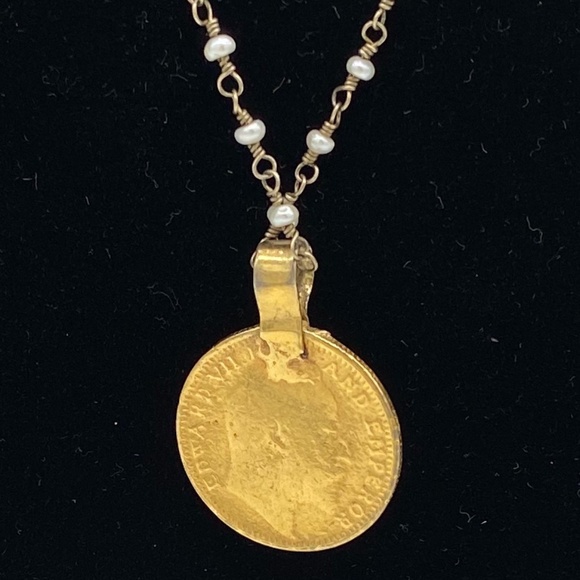 SOLD. Safia Day long wrap coin necklace - Picture 5 of 7
